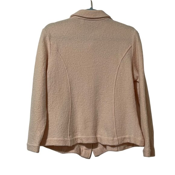 Chicos Womens Pale Pink Button-Up Wool Blend Jacket Size 2 Large Long Sleeve - Picture 2 of 5